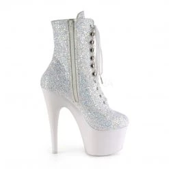 Pleaser ADORE-1020LG Neon White Multi Glitter/Neon White Ankle Boot Boots