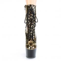 Pleaser ADORE-1020LP Gold Leopard Print Metallic/Black Boot Boots