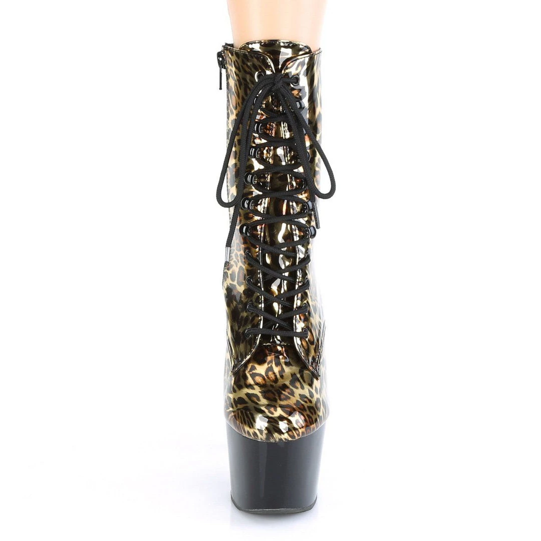 Pleaser ADORE-1020LP Gold Leopard Print Metallic/Black Boot Boots 4 Pleaser ADORE-1020LP Gold Leopard Print Metallic/Black Boot Boots