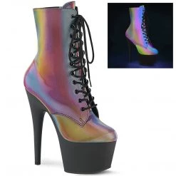 Pleaser ADORE-1020REFL Rainbow Reflective Ankle Boot Boots