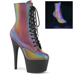 Pleaser ADORE-1020REFL Rainbow Reflective Ankle Boot Boots
