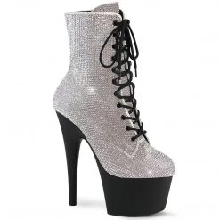 Pleaser ADORE-1020RS Silver Rhinestone Ankle Boot Boots