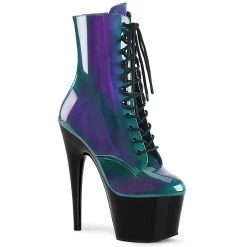 Pleaser Boots ADORE-1020SHG Purple-Green/Black Ankle Boot