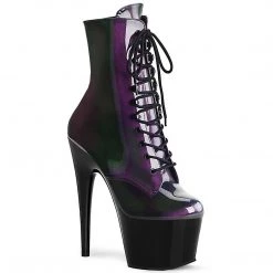 Pleaser Coming Soon (Pre-Order) ADORE-1020SHG Purple-Olive/Black Ankle Boot