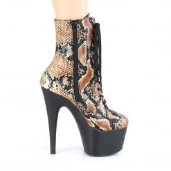 Pleaser Boots ADORE-1020SP Gold Holo Snake Print Ankle Boot