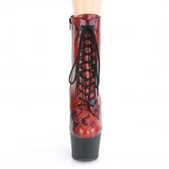 Pleaser ADORE-1020SP Red Holo Snake Print Ankle Boot