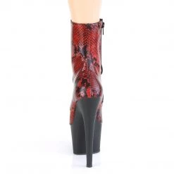 Pleaser ADORE-1020SP Red Holo Snake Print Ankle Boot