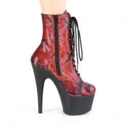 Pleaser ADORE-1020SP Red Holo Snake Print Ankle Boot