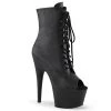 Pleaser ADORE-1021 Black Faux Leather Ankle Boot