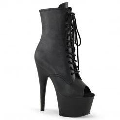 Pleaser ADORE-1021 Black Faux Leather Ankle Boot