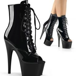 Pleaser Boots ADORE-1021 Black Patent Ankle Boot