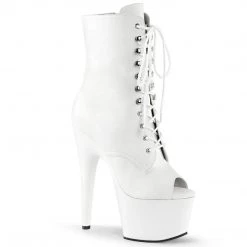 Pleaser ADORE-1021 White Faux Leather/White Ankle Boot Boots