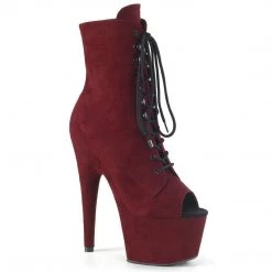 Pleaser ADORE-1021FS Burgundy Faux Suede/Burgundy Faux Suede Ankle Boot
