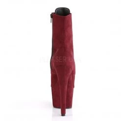 Pleaser ADORE-1021FS Burgundy Faux Suede/Burgundy Faux Suede Ankle Boot