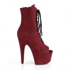 Pleaser ADORE-1021FS Burgundy Faux Suede/Burgundy Faux Suede Ankle Boot