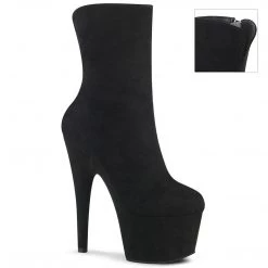Pleaser ADORE-1042 Black Faux Suede/ Black Faux Suede Ankle Boot Boots