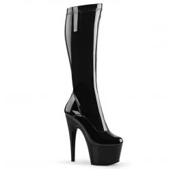 Pleaser ADORE-2000 Black Stretch Patent Knee Boot Boots