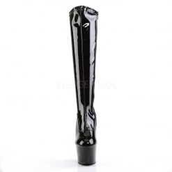 Pleaser ADORE-2000 Black Stretch Patent Knee Boot Boots