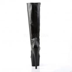 Pleaser ADORE-2023 Black Stretch Faux Leather Knee Boot Boots