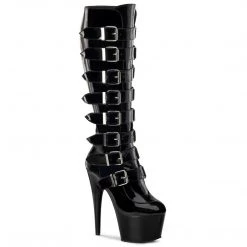 Pleaser ADORE-2043 Black Patent Knee Boot