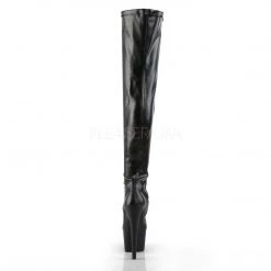 Pleaser Boots ADORE-3000 Black Stretch Faux Leather Thigh Boot