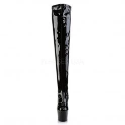 Pleaser ADORE-3000 Black Stretch Patent Thigh Boot New Arrivals
