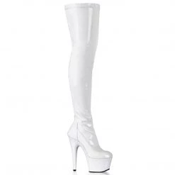 Pleaser New Arrivals ADORE-3000 White Stretch Patent/White Thigh Boot 13 Pleaser New Arrivals ADORE-3000 White Stretch Patent/White Thigh Boot