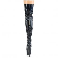 Pleaser ADORE-3000HWR Black Stretch Holo/Black Holo Thigh Boot Boots