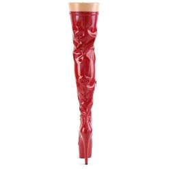 Pleaser ADORE-3000HWR Red Stretch Holo/Red Holo Thigh Boot