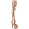 Pleaser ADORE-3000HWR Rose Gold Stretch Holo/Rose Gold Holo Thigh Boot