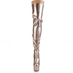 Pleaser ADORE-3000HWR Rose Gold Stretch Holo/Rose Gold Holo Thigh Boot