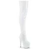 Pleaser ADORE-3000HWR White Stretch Holo/White Holo Thigh Boot