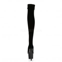 Pleaser ADORE-3002 Black Stretch Velvet/Black Thigh Boot Boots 11 Pleaser ADORE-3002 Black Stretch Velvet/Black Thigh Boot Boots