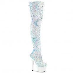 Pleaser Coming Soon (Pre-Order) ADORE-3020 White Multi Sequins/White Boot