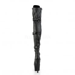 Pleaser Boots ADORE-3028 Black Faux Leather Thigh Boot