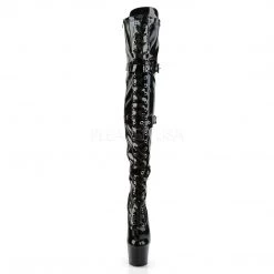 Pleaser Boots ADORE-3028 Black Patent Thigh Boot