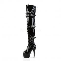 Pleaser Boots ADORE-3028 Black Patent Thigh Boot 10 Pleaser Boots ADORE-3028 Black Patent Thigh Boot
