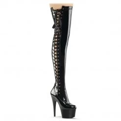 Pleaser Coming Soon (Pre-Order) ADORE-3050 Black Stretch Patent Thigh Boot