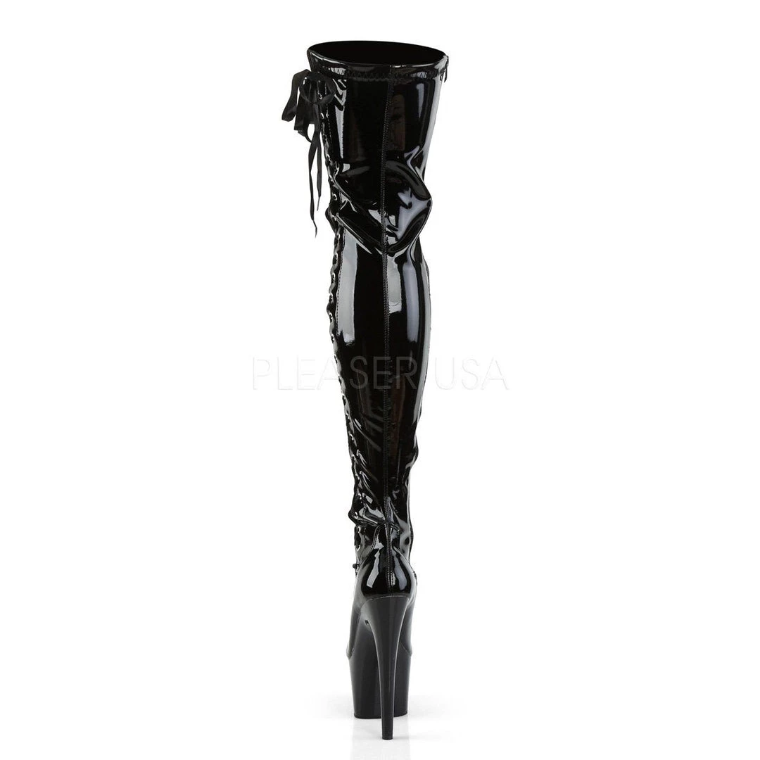 Pleaser Coming Soon (Pre-Order) ADORE-3050 Black Stretch Patent Thigh Boot 6 Pleaser Coming Soon (Pre-Order) ADORE-3050 Black Stretch Patent Thigh Boot