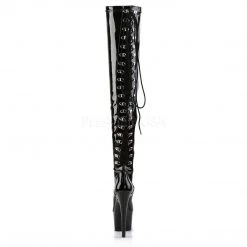 Pleaser ADORE-3063 Black Stretch Patent Thigh Boot