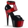 Pleaser ADORE-700-16 Black-Red Patent/Red-Black Platform Sandal Coming Soon (Pre-Order)