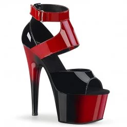 Pleaser ADORE-700-16 Black-Red Patent/Red-Black Platform Sandal Coming Soon (Pre-Order)