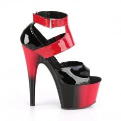 Pleaser ADORE-700-16 Black-Red Patent/Red-Black Platform Sandal Coming Soon (Pre-Order)