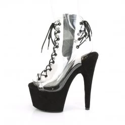 Pleaser ADORE-700-30FS Clear/Black Faux Suede Ankle Boot Boots 10 Pleaser ADORE-700-30FS Clear/Black Faux Suede Ankle Boot Boots