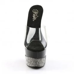 Pleaser ADORE-701-3 Clear/Black-Pewter Slide