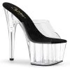 Pleaser Shoes ADORE-701 Clear-Black/Clear Slide