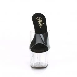 Pleaser Shoes ADORE-701 Clear-Black/Clear Slide