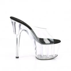 Pleaser Shoes ADORE-701 Clear-Black/Clear Slide