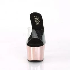 Pleaser ADORE-701 Clear/Rose Gold Chrome Slide