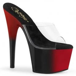 Pleaser Shoes ADORE-701BR Clear/Red-Black Slide